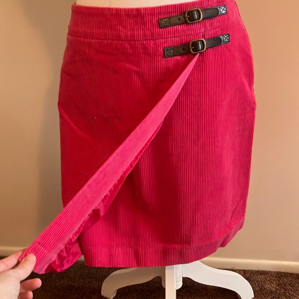 Boden Pink Corduroy Wrap Skirt with adjustable Belt clasps 6R